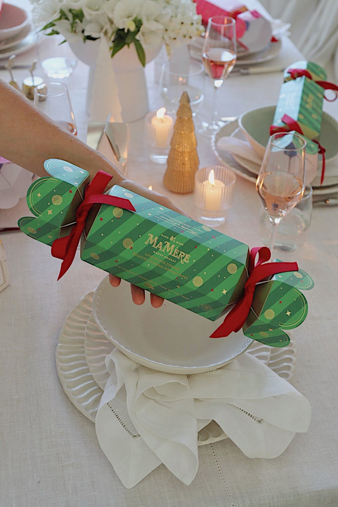 Green Festive Cracker - Chocolate coated Almond nougat 180G