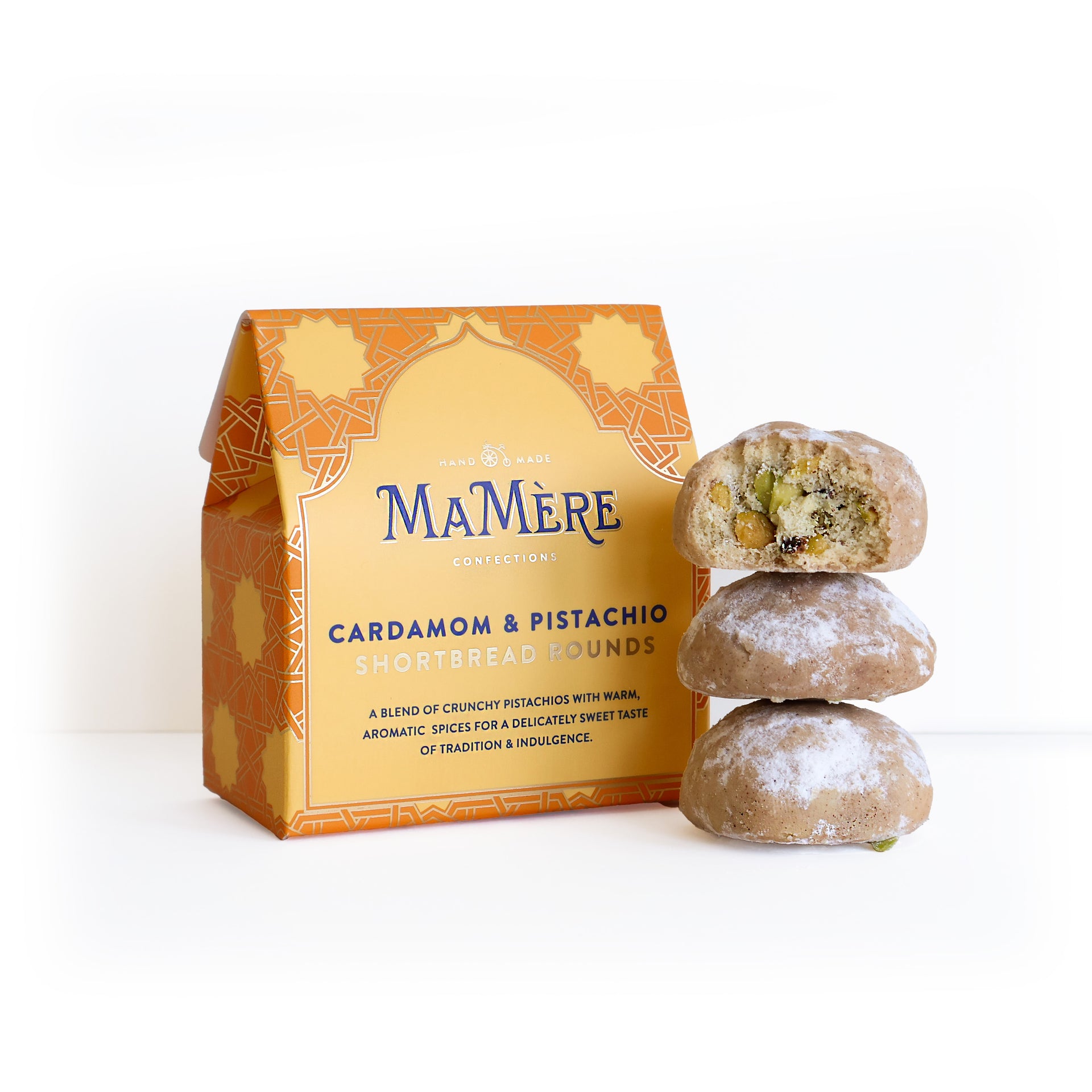 Cardamom & Pistachio shortbread rounds mini giftbox