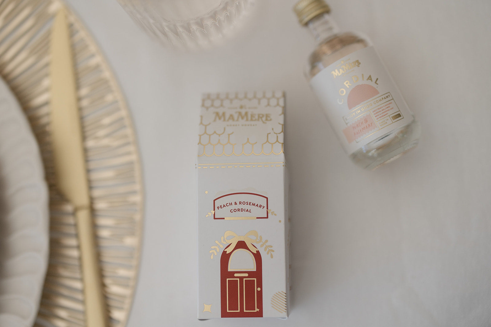 Mini Festive house Red & Gold  - Mini Peach Cordial
