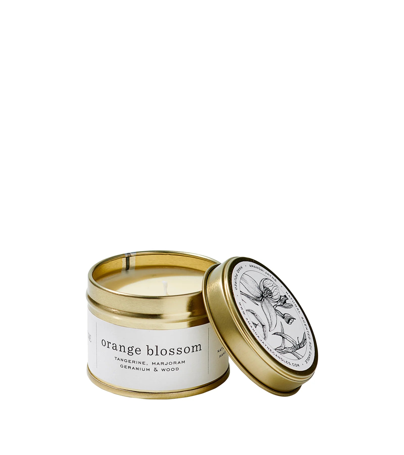 Amanda Jayne Gold tin Candle - Orange Blossom